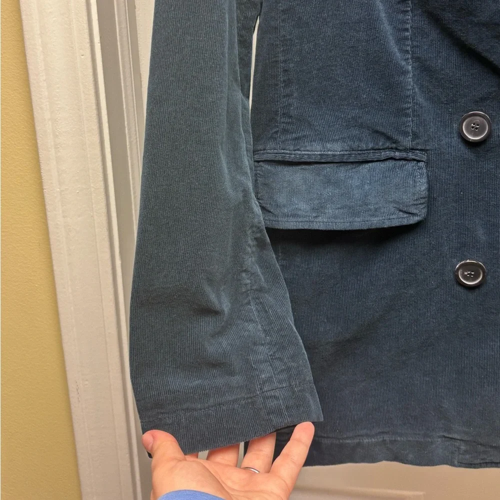 Piazza Sempione Blue Corduroy Double-Breasted Blazer – Size 44 (Made in Italy) - Picture 4 of 15